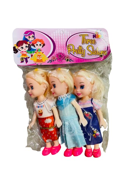 MKY® Baby Triplet Girl Sisters Mini Doll Set - Small Beautiful Doll Set for Kids - 3 Sister Doll for Kids (6.5 Inches, Multicolour) (B0C9KKSY7W) Amazon Price History, Amazon Price Tracker