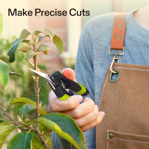 Image of VIVOSUN Gardening Scissors, 6.5 Inch Hand Pruner, Pruning Shear with Straight Stainless Steel Blades, Garden Tools for Women Men, Black and Green