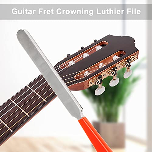 Patioer Guitar Luthier Tool Kit With 8" Guitar Fret Leveling Beam, Fret Crowning Luthier File, String Action Ruler Gauge, 9 Understring Radius Gauge, Screwdriver, Fingerboard Guard And Sandpaper #TOP4