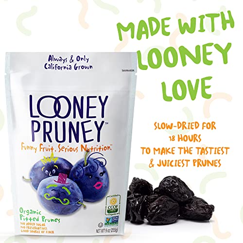 Image of Looney Pruney Organic Pitted Dried Prunes for the Entire Family | Always California-Grown | Kosher | No Added Sugar & No Preservatives (6 pack)