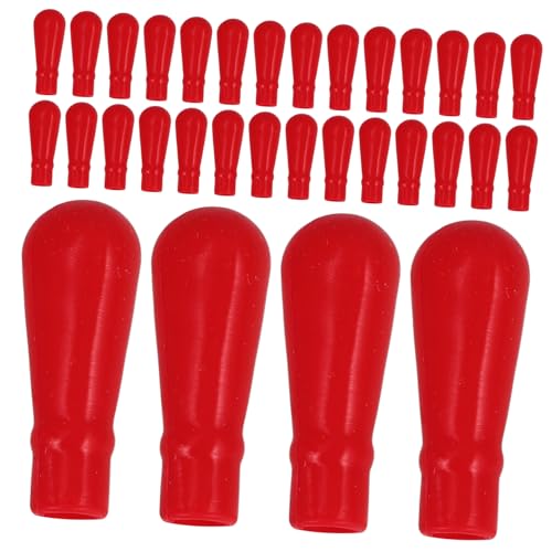 STOBAZA 50pcs Dropper Sealing Cap Laboratory Ball Pipette Bulb Pipette Head Pipette Hat Pipette Stopper Stopper Cap Pipette Cap Conversion Stop Plug Red