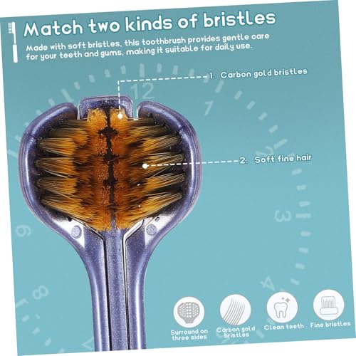 SAFIGLE 4 Stück Seitige Zahnbürsten für Erwachsene Weiche Borsten Ergonomischer Griff Sanfte Zahnpflege für Zuhause und Reisen für Tägliche Anwendung – Bild 4