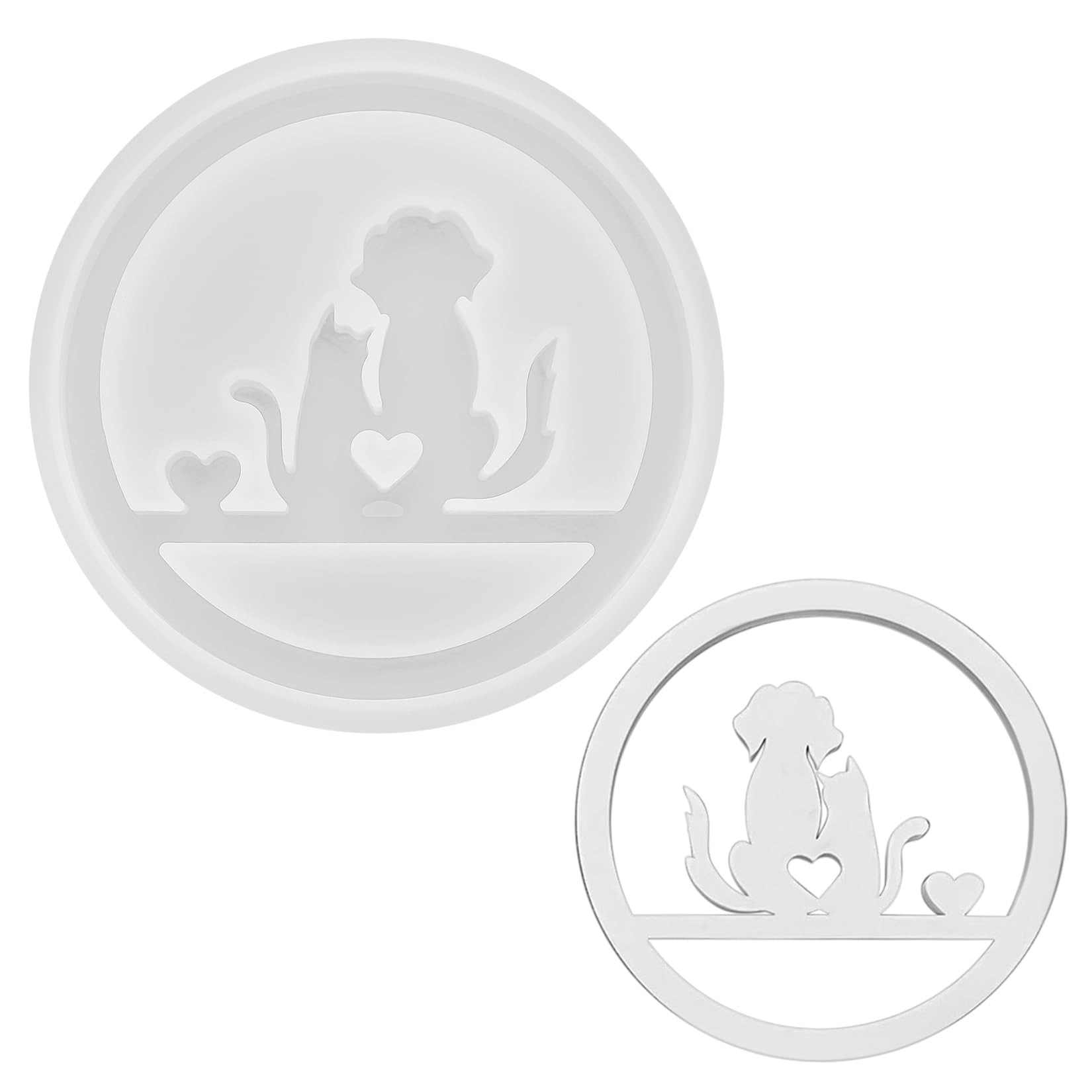 Silikonformen Gießformen Silikon, Niedlich Silikonform Kerzenhalter, DIY Katzen und Hunde Gießform Kerzenhalter, Gipsformen zum Gießen, Silikon Gießformen für Kerzen Seife Gips zum Gießen(Haustier)