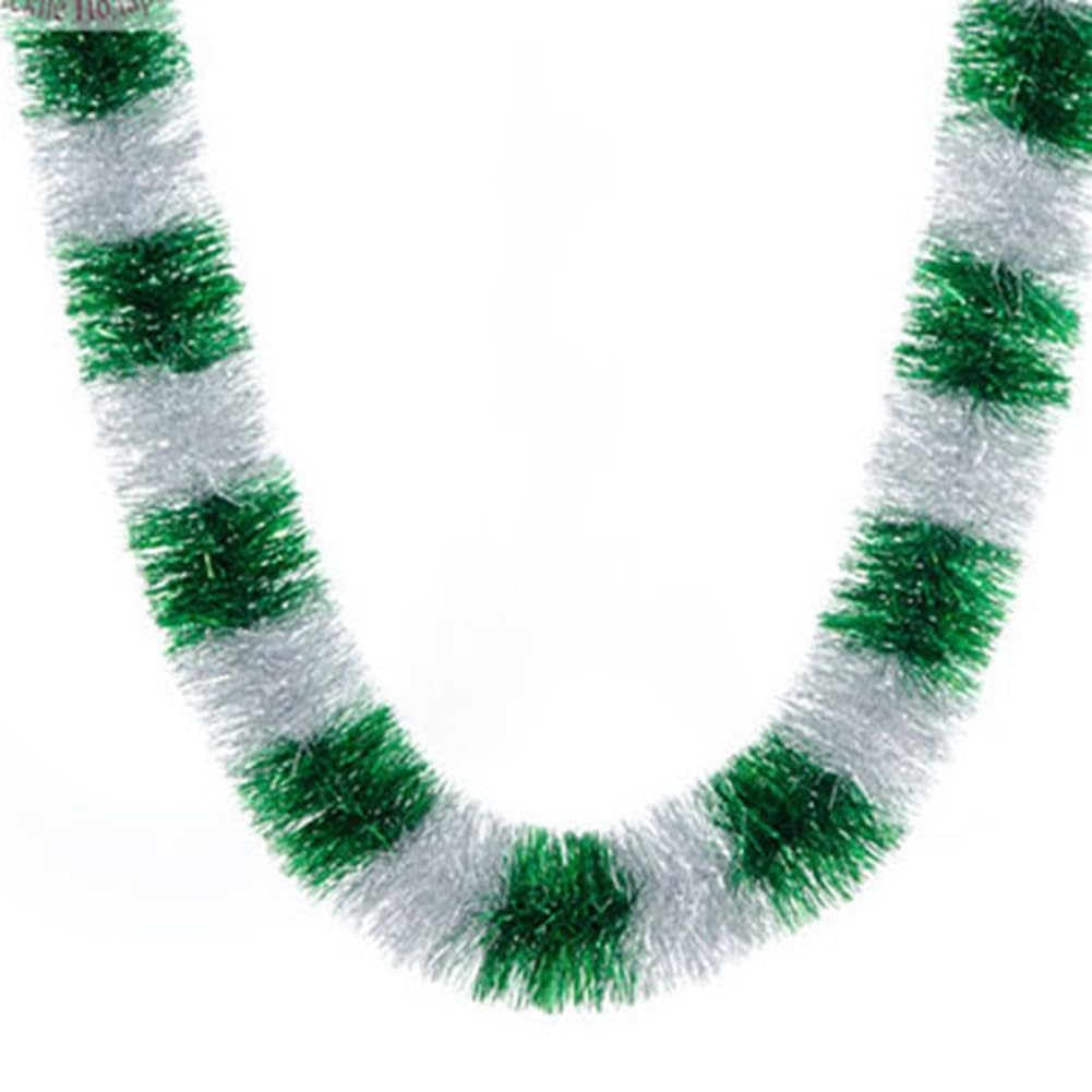 Guirnalda de espumillón de Navidad, Paquete de 4 guirnaldas de oropel navideñas de 2,3 MX 8,5 cm,(Green,5cm Breite)