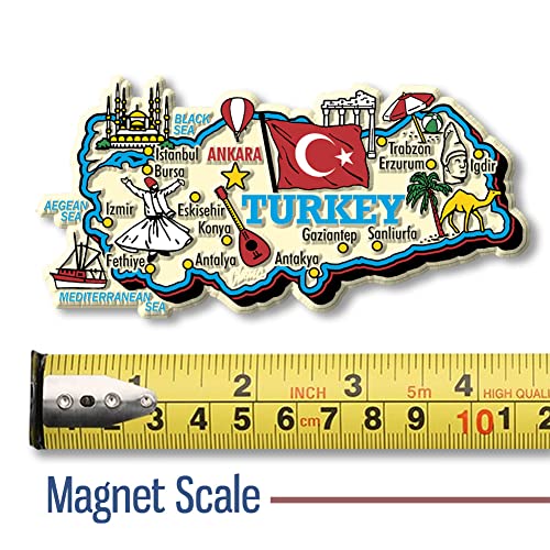 Imán Grande 3D de Mapa Vintage de Turquía de Goma miniatura 2