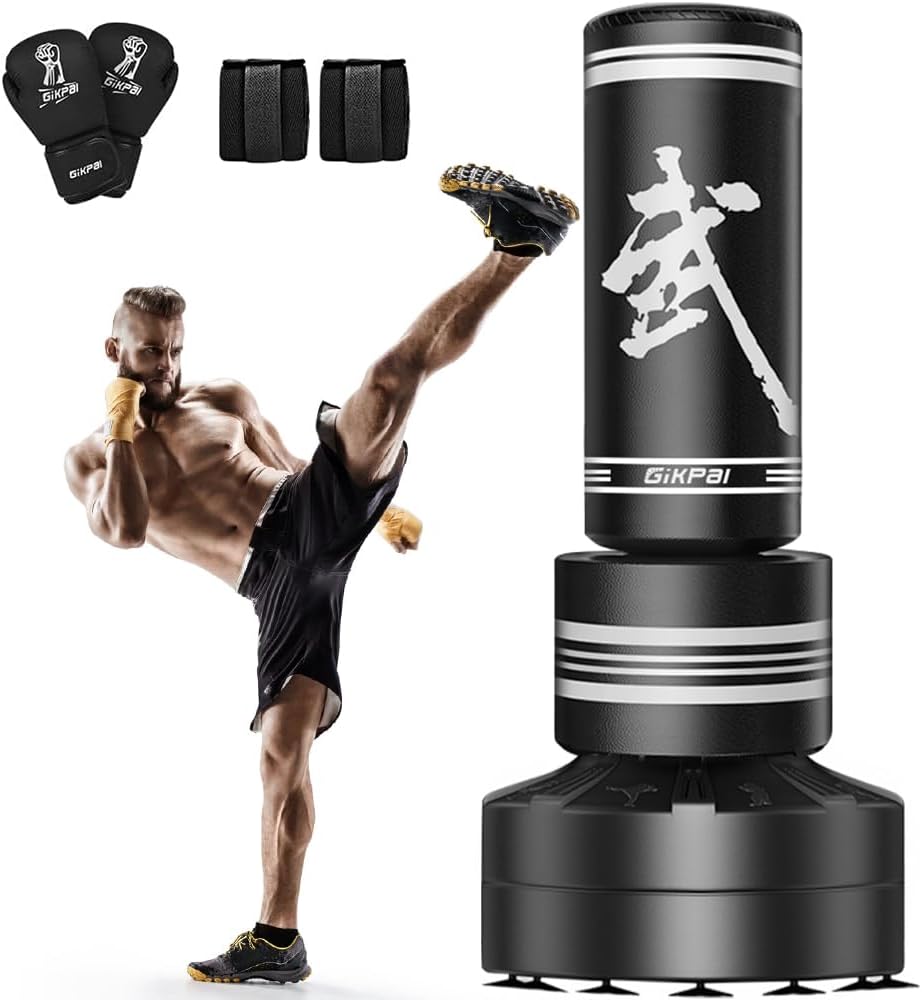Freestanding Punching Bag 70''-190lbs with Boxing Gloves Heavy Boxing Bag with Suction Cup Base - Men Stand Kickboxing Bag for Home Office