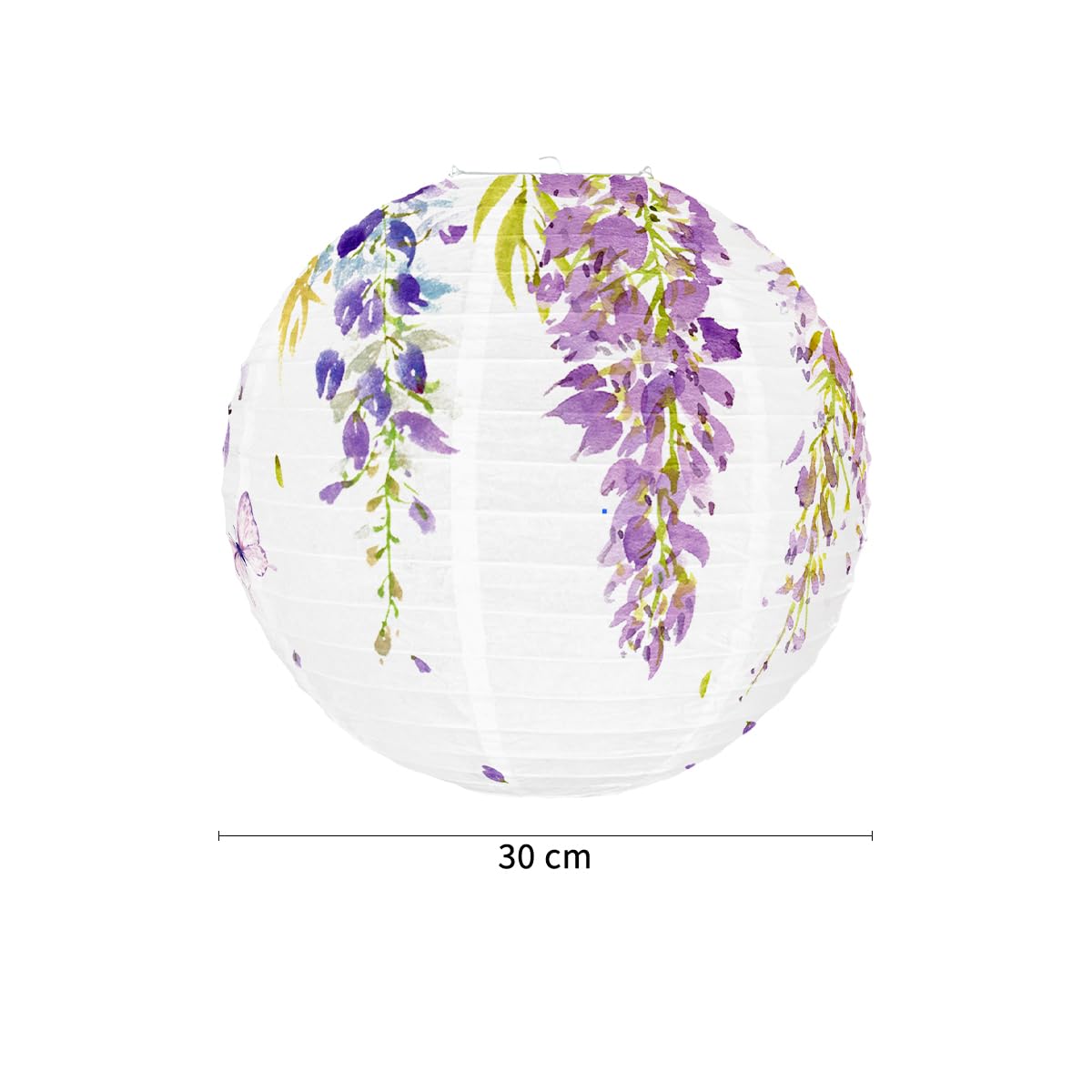 Wisteria Paper Lanterns, Set of 10, 30cm