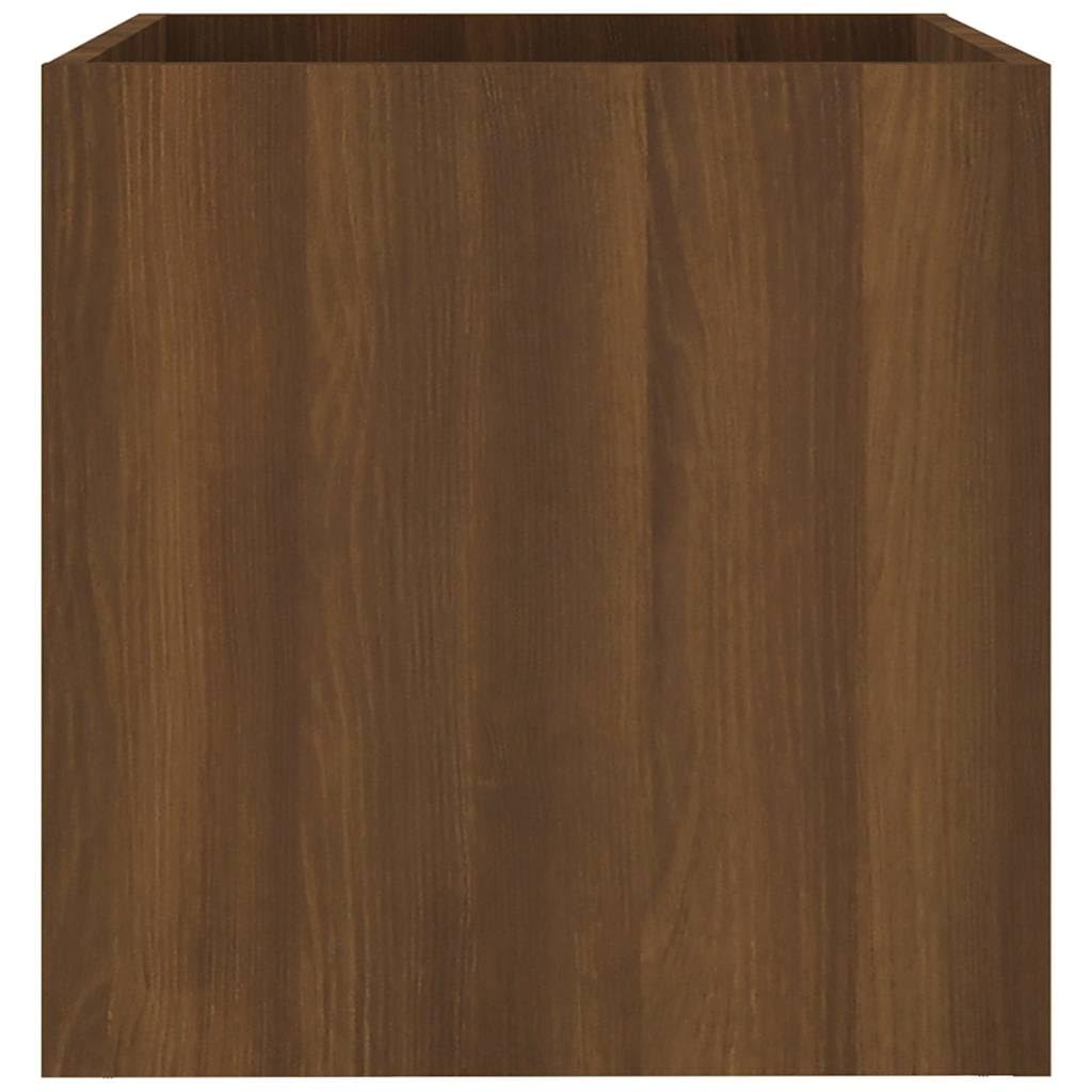 Homogen Macetero marrón con aspecto de roble, material de madera, 40 x 40 x 40 cm, maceta para balcón, jardín, terraza, interior y exterior, resistente a la intemperie