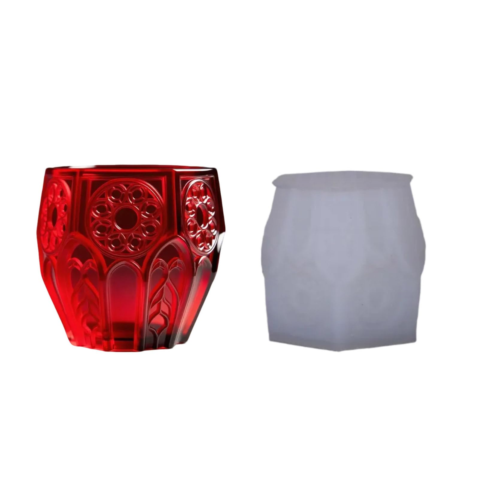 Ventana Sgape Vela Taza Maceta Relieve Molde de Silicona Herramienta de Fabricación Artesanía Macetero de Resina Regalo Creativo Molde de Contenedor de Vela Decorativo