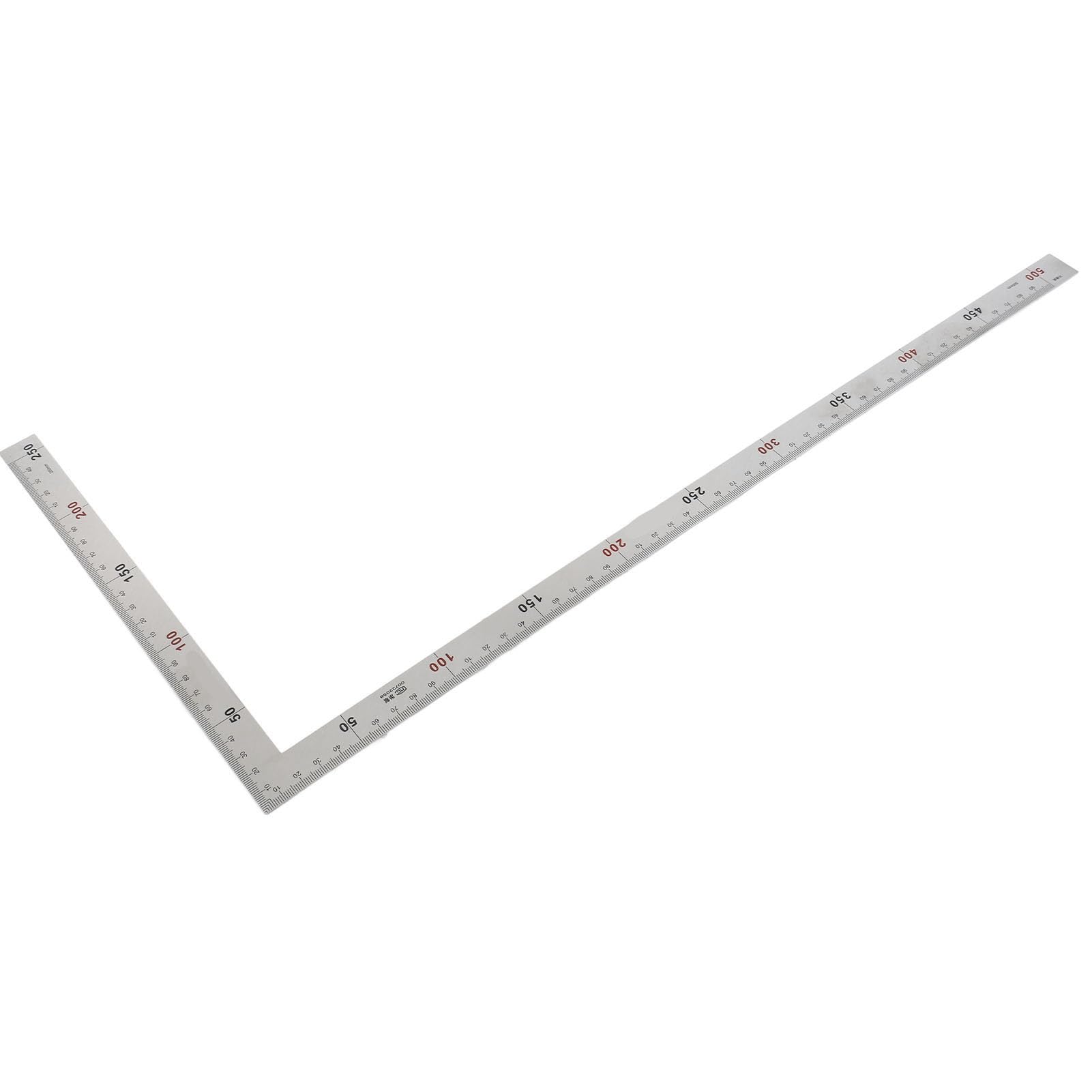 Équerre de Charpentier Acier Inoxydable 500x250mm Règle à Angle Droit à 90 Degrés équerre de Cadrage en Acier Outil de Mesure Professionnel Facile à Lire Angle de Règle de 02