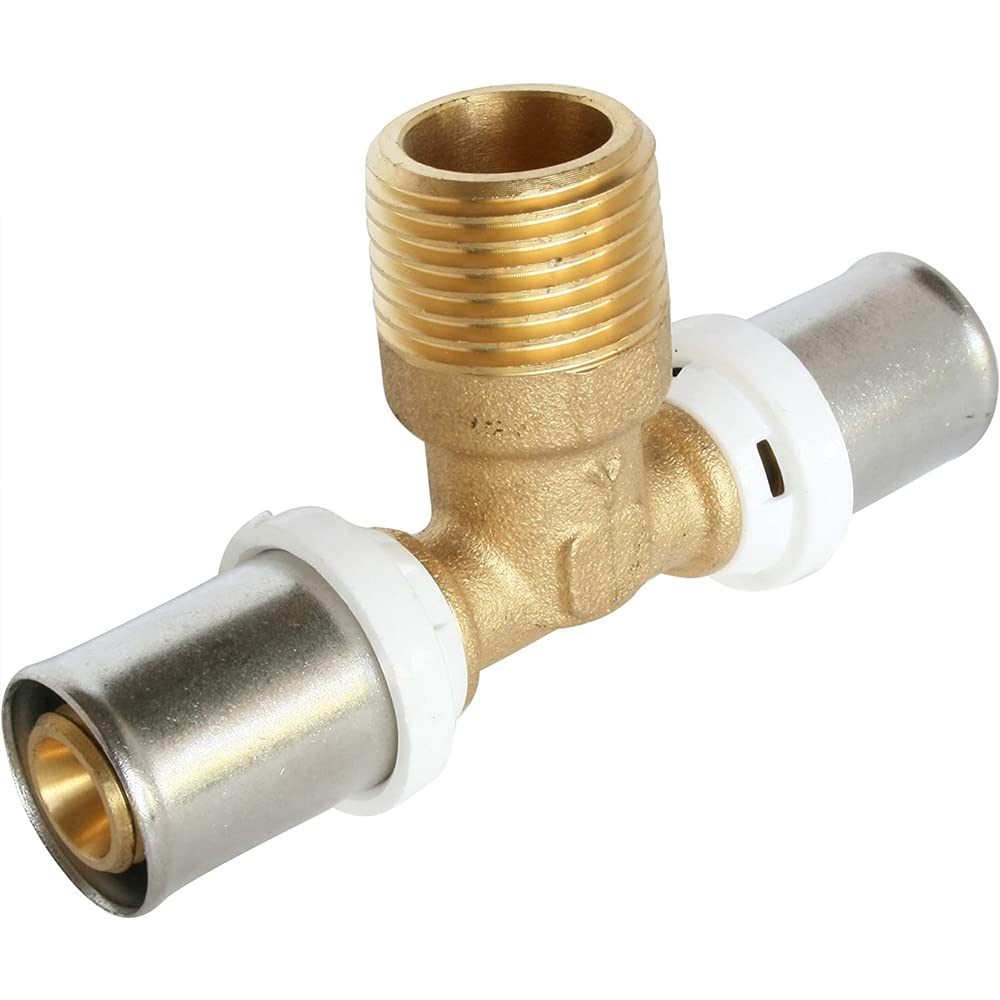 Raccord mâle en té multicouche à sertir 26/34 - Ø32-1” - 30341-32-26 - Fixoconnect - Ayor