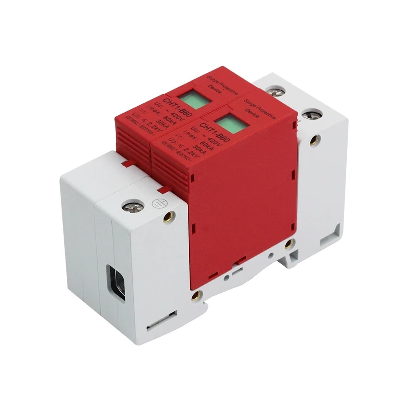 AC SPD 2P House Surge Protector Device Lightning Protection Arrester AC420V 20KA 40KA 60KA Photovoltaic System(10kA-20kA)