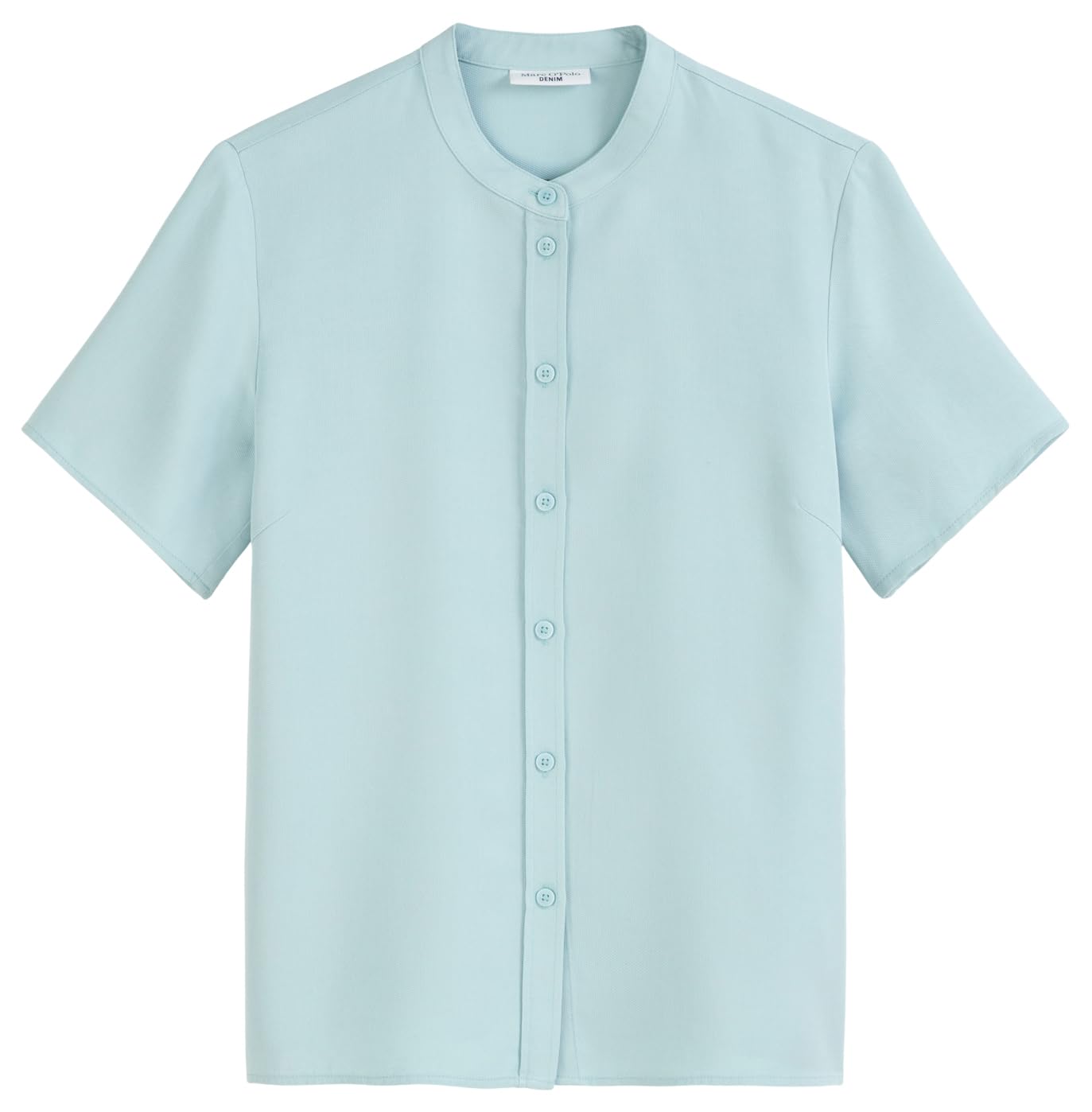 Marc OߴPolo Denim Donna Camicia a maniche corte con colletto alla coreana regular fit, Blu (Blue Fog), XL
