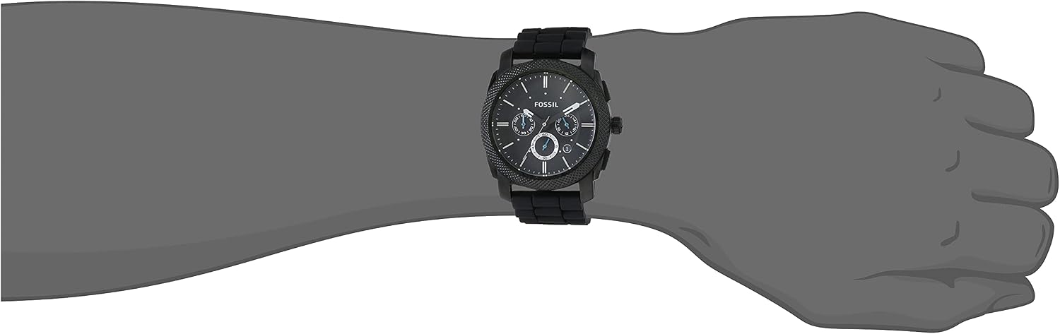 Fossil Machine Black Dial Silicone Strap Men's Watch FS4487
