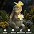 IDEA SHOW Solar Garden Statue Outdoor Decor, Rabbit Figurine with Butterfly LED Lights, Bunny Statue for Garden, Yard Decor, Lawn Ornament, Valentine's Day Birthday Gift for Women Mom Grandma