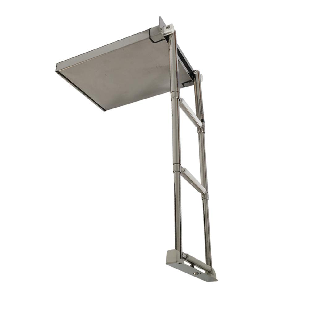 Buy WYY 3 Steps Stainless Steel Pontoon Boat Ladder, Telescoping Rear