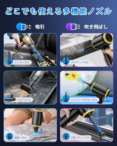 Image of Svoko LT-136 Handy Vacuum Cleaner, Cordless Strong Suction, Blowing /Suction /Air Pump /Air Release, Multi-functional Car Vacuum Cleaner, Type-C Rapid Charging, Wet & Dry Compact Vacuum Cleaner, Perfect