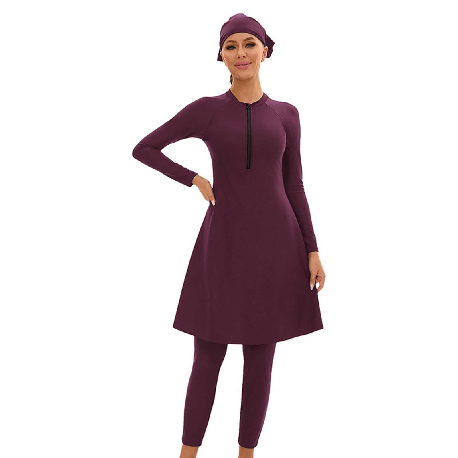 Générique Burkini Femme Tankini Maillot De Bain Ventre Plat Bikini Manche Courte Ensemble Ete Grande Taille Ronde Musulmane Short Haut 2 Pieces Push Up Musulman T Shirt Anti UV Sexy Shorty Gainant
