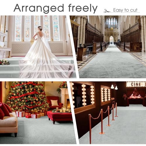 White Carpet Runner for Party,140GSM 2.6FTx15FT Carpet Party Decorations,White Runway Rug for Prom Felt Non-Woven Fabric,Runner for Wedding Ceremony