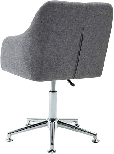 Miniatura 3 de Silla de comedor giratoria de tela gris claro, taburetes de bar, sillas de comedor de cocina adecuadas para comidas diarias o eventos especiales