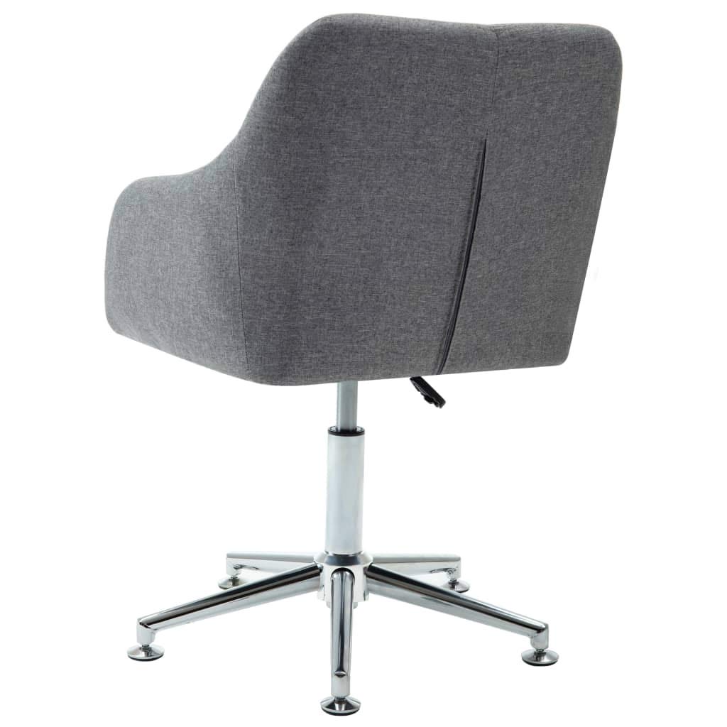 Silla de oficina giratoria de tela gris claro con respaldo y reposabrazos ajustables en altura, asiento ergonómico para oficina en casa, trabajo, juegos y salón