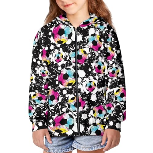 Image of Coloranimal Unisex Girls Boys Long Sleeve Casual Hoodies & Sweatshirts Tops Kids Zip Up Jacket Coat Age 6-16 Year