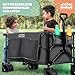 Faltbarer Bollerwagen Handwagen Transportkarre; Strand-Buggy bis 90L&150kg; XXL Geländeräder mit Bremse; Leiterwagen; Camping-Wagen für Strand, Garten & Outdoor; Verstellbarer Griff & Tasche (Grau)