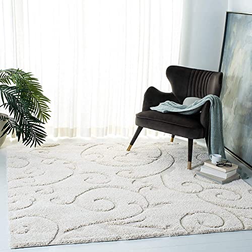 Image of Export Quality Microfiber Hand Woven Shaggy Carpet Collection with 2 inch Pile Height Carpet for Living Room & Floor mat Size 7x10 feet coular Cream