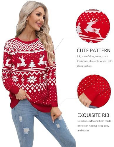 Christmas Sweaters For Women Reindeer Snowflake Holiday Ugly Knit Sweater Long Sleeve Pullover 5 Christmas Sweaters For Women Reindeer Snowflake Holiday Ugly Knit Sweater Long Sleeve Pullover - Image 6