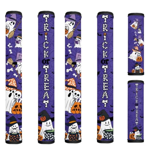 Image of Trick or Treat Refrigerator Door Handle Covers Ghost Fridge Door Handle Covers Set of 6 Oven Microwave Dishwasher Antiskid Protector Halloween Decor