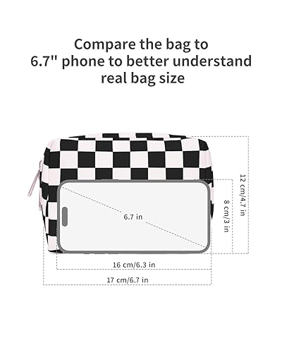 Miniatura 231 de Narwey Cute Cheetah Makeup Bag Travel Cosmetic Bag Organizer Toiletry Bag Make Up Bags with Compartments for Women Girls (Large, Black Leopard)