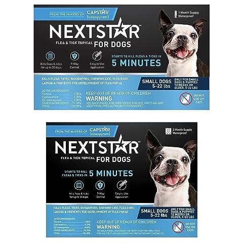 NEXTSTAR Flea and Tick Prevention for Dogs, Repellent, and Control, Fast Acting Waterproof Topical Drops for Small Dogs, 3+1 Month Bundle Cover