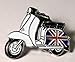 Produktbild Anstecker aus emailliertem Metall, Motiv: Roller, Lambretta mit britischer Flagge/Union Jack
