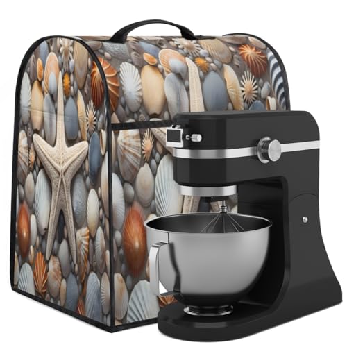 Coffee Maker Cover Beach Shell Starfish Kitchen Appliance Covers Small Appliance Covers Blender Cover Juicer Cover Dust Covers for Kitchen Appliances with Top Handle and Pockets,Washable,B156