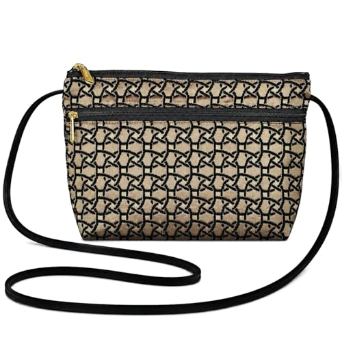 Image of Danny K. Women's Tapestry Zipper Purse Crossbody Handbag, Adjustable Cord, Handmade in USA