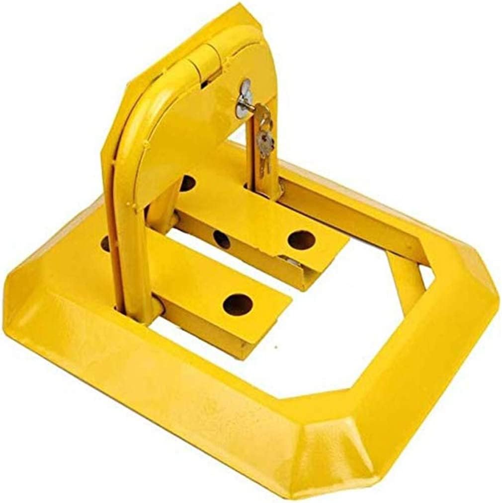 CWCQGH Car Parking Space Lock, Barrier with Key Lock Collapsible Column Barrier for Moveable Space and Key Operated Obstacle Bollard