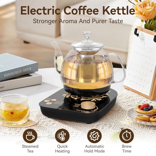 Tetera eléctrica de vidrio para té 0.8 L 800W miniatura 7