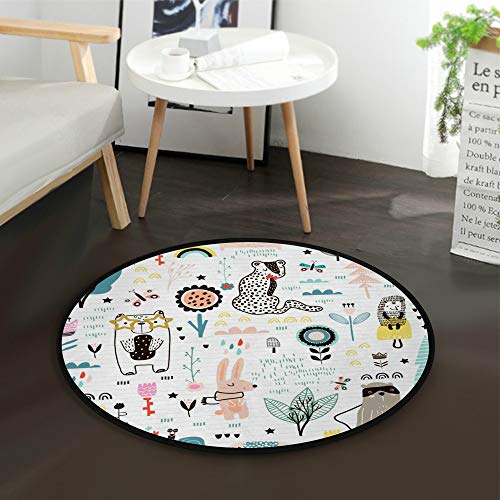 Paillasson rond antidérapant avec motif de texture de ville pour salon