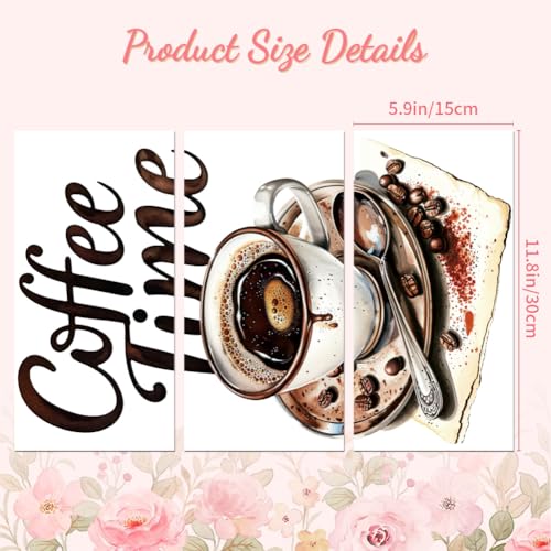 Peacoblue Rub on Transfers for Crafts 3Pcs Coffee Time 15cmx30cm - Image 2