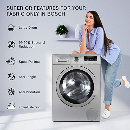 Image of Bosch 7 kg 5 Star Fully-Automatic Front Loading Washing Machine (WAJ2016SIN, Silver, AI active water plus, In-Built Heater)
