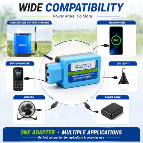 Image of Agriculture Battery Sprayer Pump Mobile Charger, Adapter for Fast Mobile Charging USB Port with LED Indicator - for Mobile Charge & Other Uses