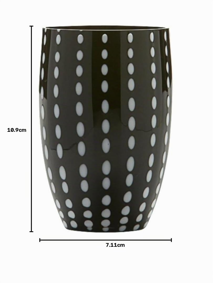 Zafferano Perle Glasbecher - Handgemachtes transparentes Buntglas, cl 32 h 109mm d 71mm - Set 6 Stück - Schwarz – Ansicht 3