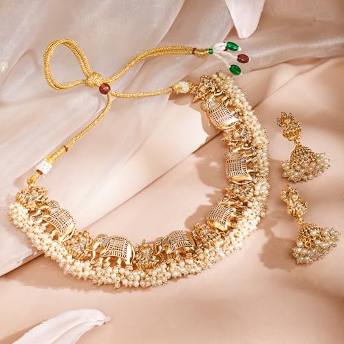 Image of Rubans Necklace Set American Diamond Zirconia Stylish Jewellery Gift for Women & Girls