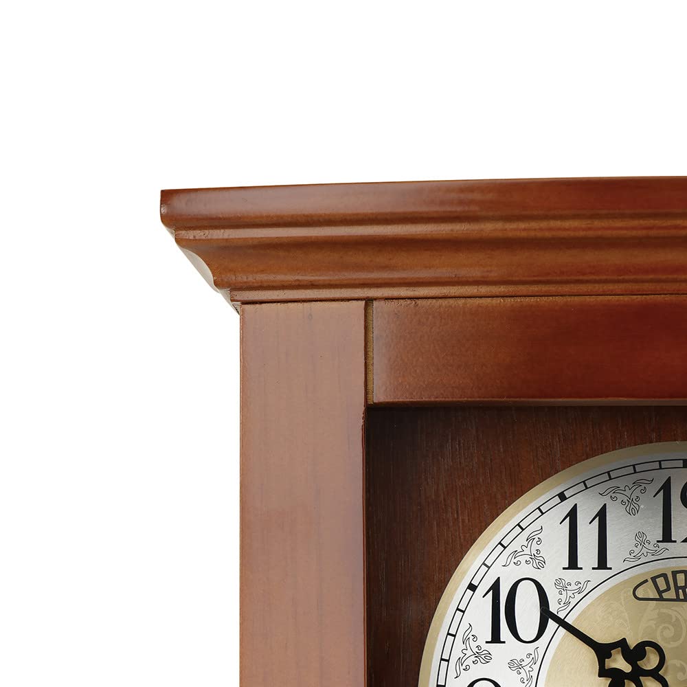 PRIM Orologio da tavolo, marrone, pendolo in legno, motore a passo al quarzo, quadrante decorato