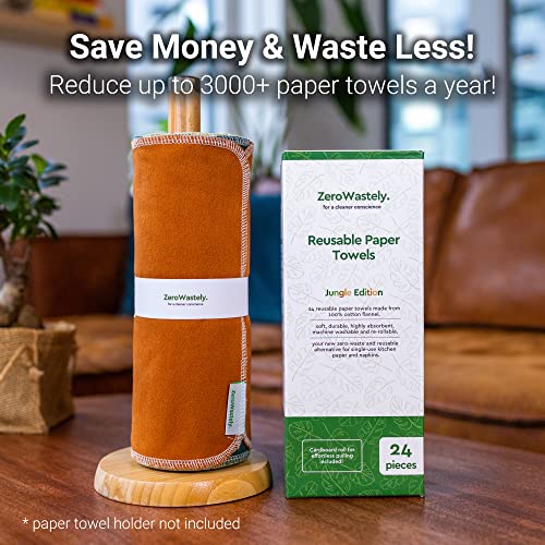Reusable-Paper-Towels-Value-Pack-of-24-Paperless-Towels-100-Cotton-Super-Soft-Absorbent-Washable-and-Made-To-Last-Cut-Back-Waste-Less-with-our-Cloth-By-ZeroWastely