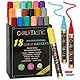 Kreidemarker Set (18 Stück) – Doppelseitig mit Rund- & Keilspitze Perfekt für Fensterdekoration, Tafeln, Whiteboards & mehr – Leuchtende Neonfarben, einfach abwischba (Neon-Farben)