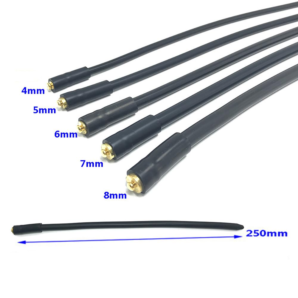 Kit d'électrostimulation sexuelle pour homme - Sondes urétrales électriques avec anneaux péniens - Dilatateurs urétraux - Longueur : 250 mm - Diamètre : 4/5/6/7/8 mm
