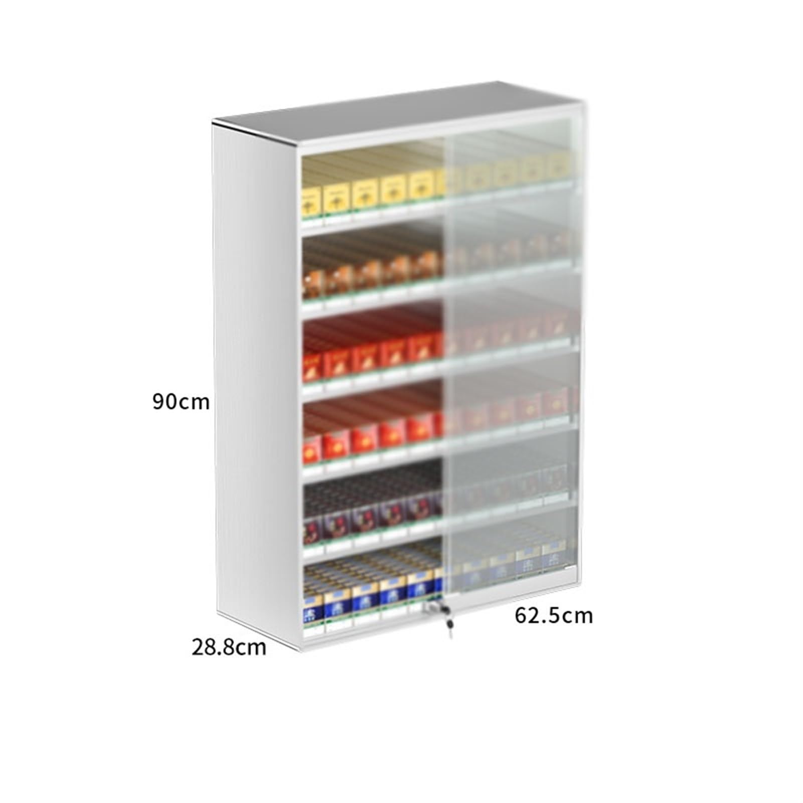 Présentoir À Cigarettes Avec Porte En Verre Et Serrure, Verre De Boîte D'affichage Transparent Support De Bureau Ou Boîtier Mural Pour Supermarché Magasin De Détail Comptoir D'un Grand Magasin (Color