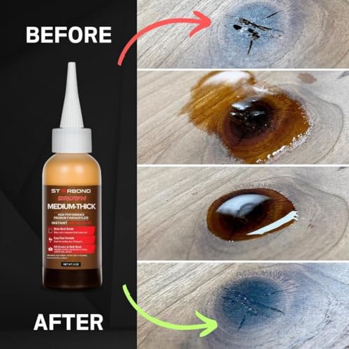 STARBOND 2 oz. Dark Brown Medium-Thick CA Glue (Premium Cyanoacrylate Super Glue) Knot Filler 500 CPS Viscosity for Woodworking, Woodturning, Carpentry, Guitar, RC Hobby - Image 4