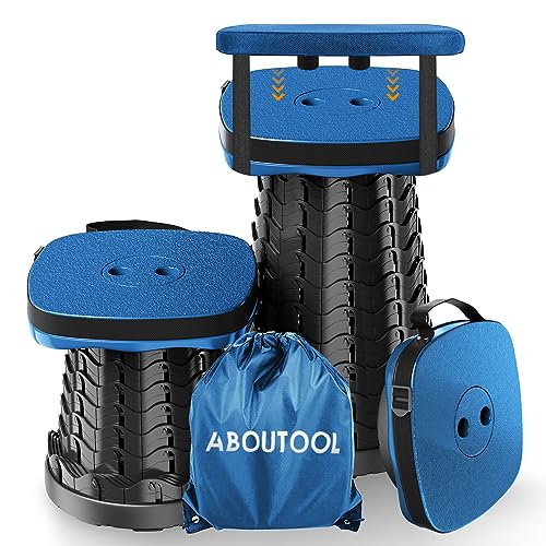 Image of aboutool Collapsible Stool with Soft Removable Cushion & Waterproof Carry Bag - Lightweight Folding Stool, 485lbs Capacity, Portable for Adults, Camping, Fishing, Hiking, Outdoor, Travel